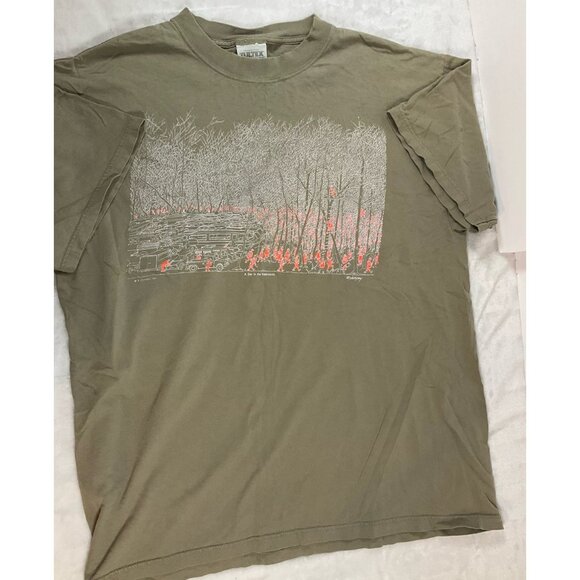 Vintage T-SHIRT A Day In The Wilderness Bruce JOHNSON XL Made In USA Tan 1980’s - Picture 4 of 7